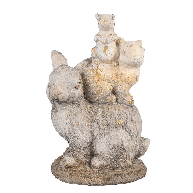 6MG0032 Statuetta decorativa Coniglio 43 cm Marrone Beige Materiale ceramico