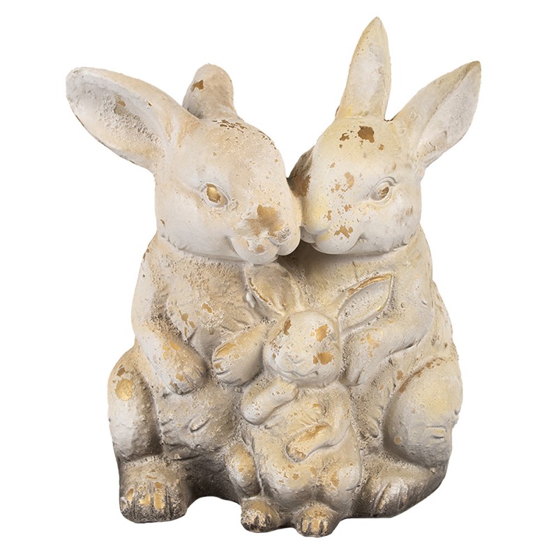 6MG0033 Decorative Figurine Rabbit 33 cm Brown Beige Ceramic material