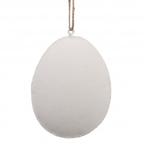 26Y5568 Ciondolo di Pasqua Uovo 8 cm Bianco Ferro Ovale Decorazione pendente