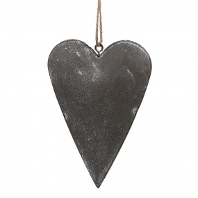 26Y5570 Decorative Pendant Heart 8 cm Grey Iron