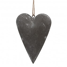 26Y5570 Decorazione pendente Cuore 8 cm Grigio Ferro