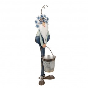 25Y1221 Decorative Figurine Gnome 67 cm Blue White Iron