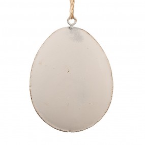 26Y5575 Pendentif de Pâques Œuf 6 cm Gris Fer Ovale Décoration pendentif