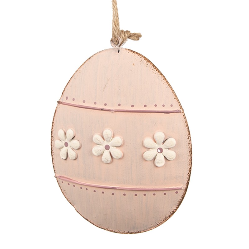 6Y5576 Easter Pendant Egg 8 cm Pink Iron Oval Decorative Pendant