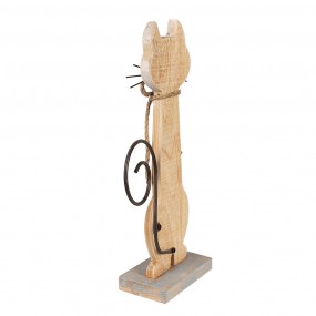 26Y5594 Decorative Figurine Cat 38 cm White Wood