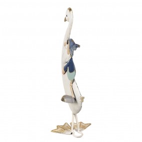 26Y5595 Figurine décorative Oie 36 cm Blanc Bleu Fer