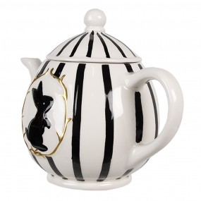 2CBTE Teapot 675 ml White Black Ceramic Rabbit Tea pot