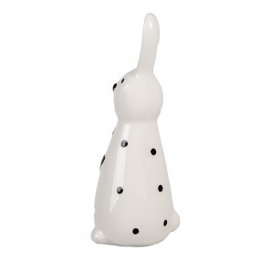 26CE1705 Figur Kaninchen 13 cm Weiß Schwarz Keramik