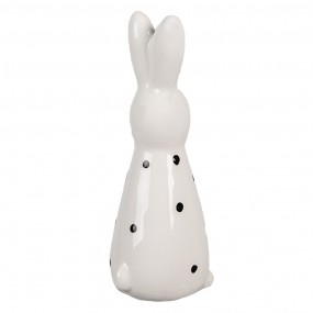 26CE1705 Figur Kaninchen 13 cm Weiß Schwarz Keramik
