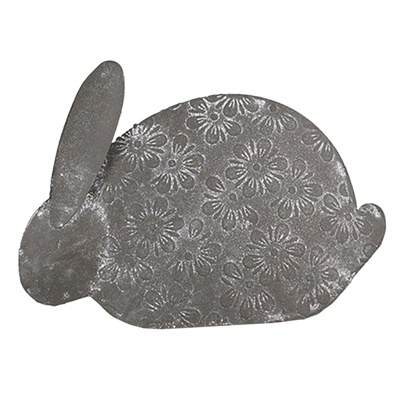 6Y5561 Figurine Rabbit 16x4x12 cm Grey Iron