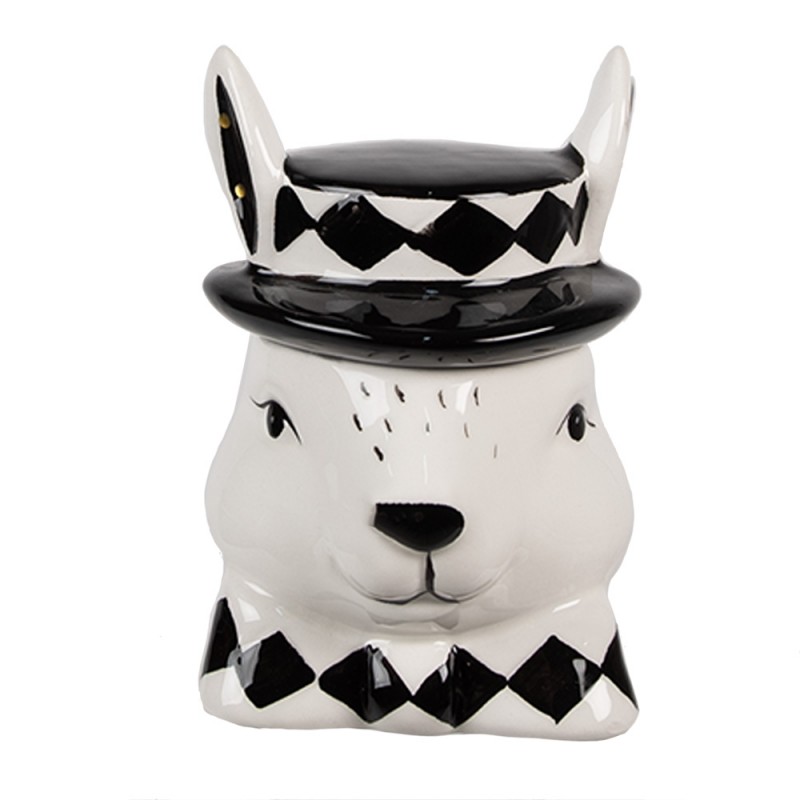 CBVOS Vorratsglas Kaninchen 11 cm Weiß Schwarz Keramik