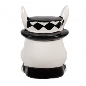 2CBVOS Pot de stockage Lapin 11 cm Blanc Noir Céramique
