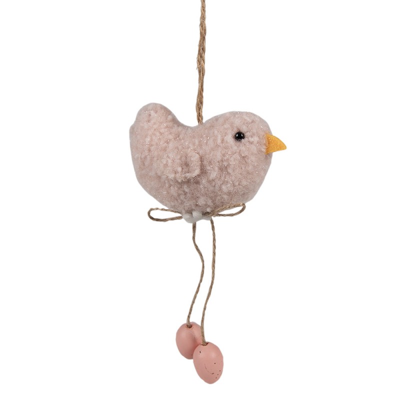 65345 Easter Pendant Chick 14 cm Pink Fabric Decorative Pendant