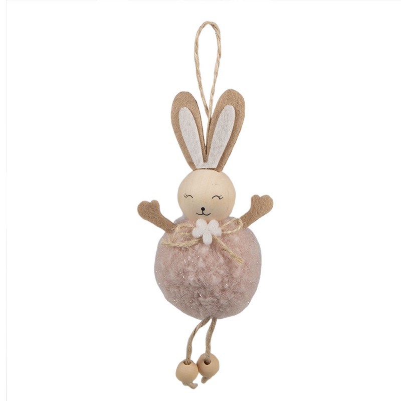 65346 Easter Pendant Rabbit 15 cm Pink Fabric Decorative Pendant