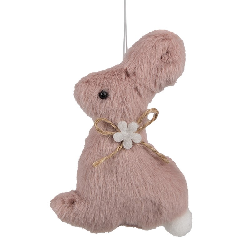 65351 Pendentif de Pâques Lapin 10 cm Rose Coton Décoration pendentif