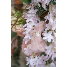 265351 Easter Pendant Rabbit 10 cm Pink Cotton Decorative Pendant
