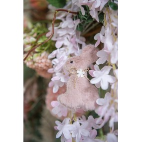 265351 Pendentif de Pâques Lapin 10 cm Rose Coton Décoration pendentif