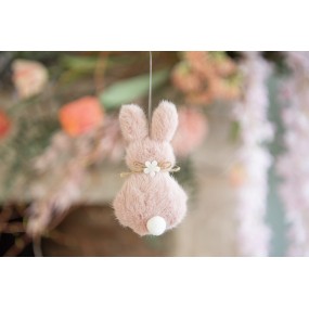 265360 Easter Pendant Rabbit 11 cm Pink Fabric Decorative Pendant