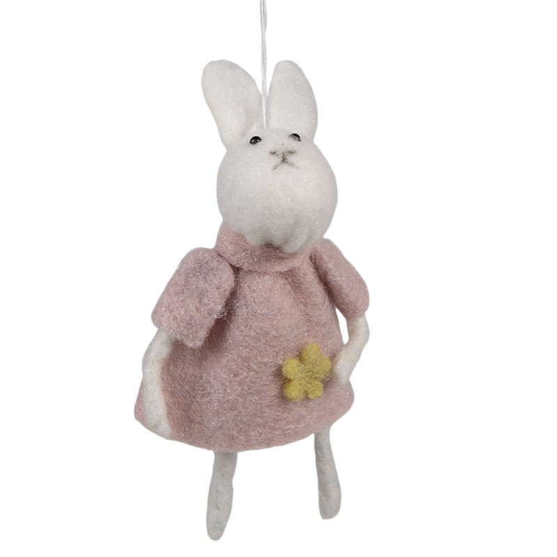 65362 Easter Pendant Rabbit 13 cm Pink Fabric Decorative Pendant