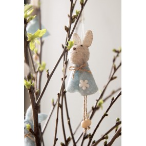 265364 Easter Pendant Rabbit 14 cm Blue Fabric Decorative Pendant