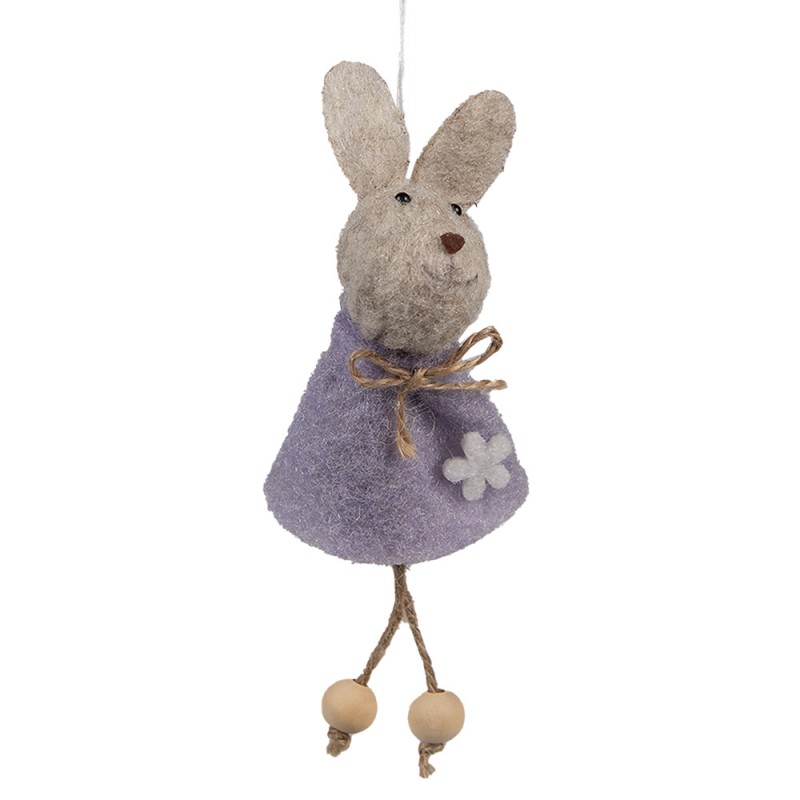 65366 Easter Pendant Rabbit 13 cm Purple Fabric Decorative Pendant
