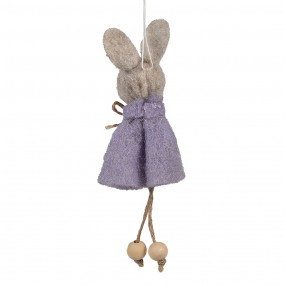 265366 Easter Pendant Rabbit 13 cm Purple Fabric Decorative Pendant