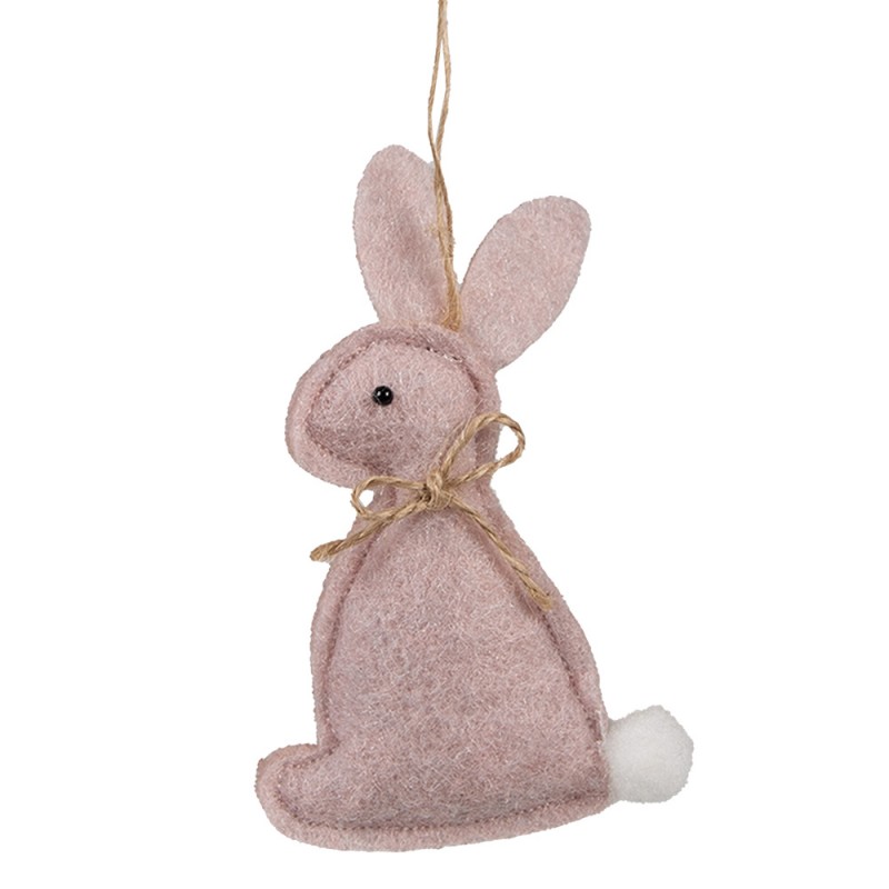 65373 Easter Pendant Rabbit 10 cm Pink Cotton Decorative Pendant