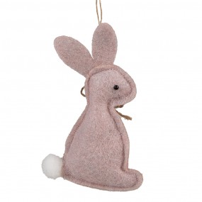 265373 Easter Pendant Rabbit 10 cm Pink Cotton Decorative Pendant