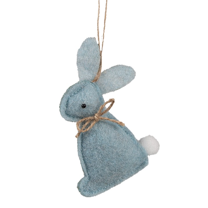 65374 Easter Pendant Rabbit 10 cm Blue Cotton Decorative Pendant