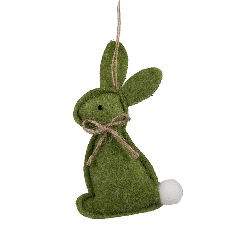 65375 Easter Pendant Rabbit 10 cm Green Cotton Decorative Pendant