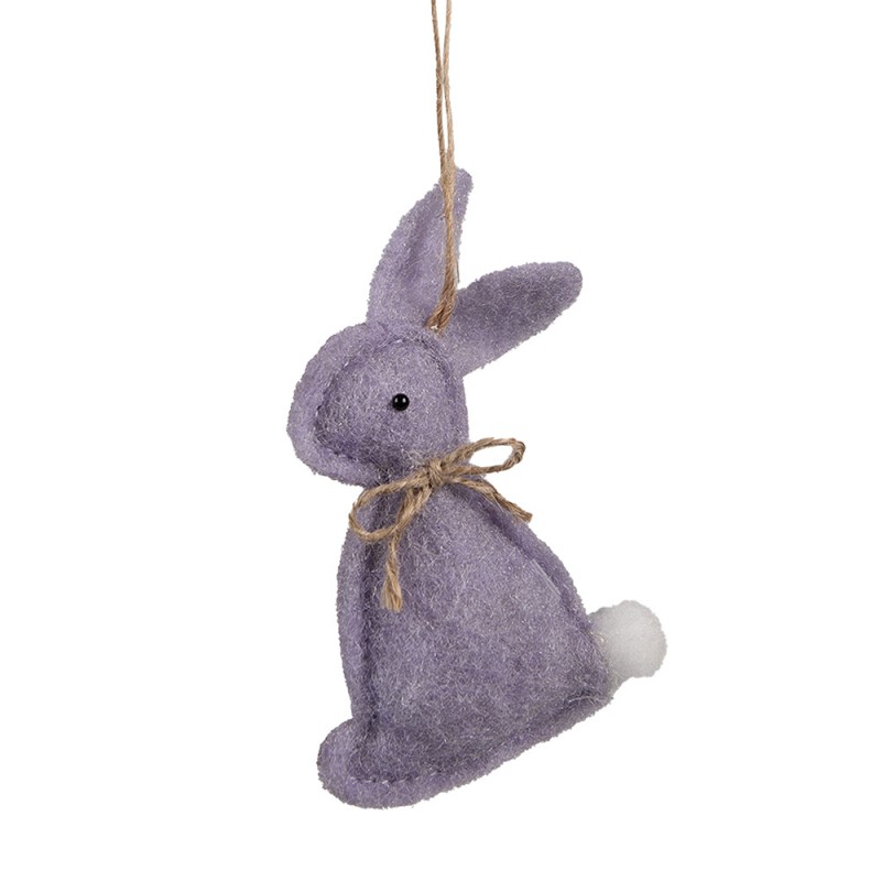 65376 Easter Pendant Rabbit 10 cm Purple Cotton Decorative Pendant