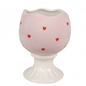 26CE1696 Storage Jar Egg Ø 13x25 cm Pink Ceramic Oval