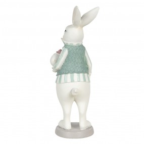 26PR3147 Figurine Rabbit 10x10x25 cm White Green Polyresin Home Accessories