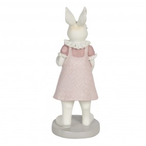 26PR3150 Figurine Rabbit 9x8x20 cm White Pink Polyresin Home Accessories