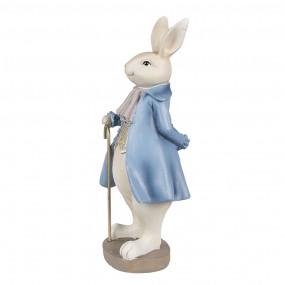 26PR4017 Statuetta Coniglio 12x9x26 cm Beige Blu  Poliresina Decorazione di Pasqua