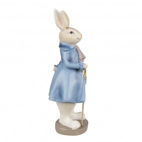 26PR4017 Figurine Rabbit 12x9x26 cm Beige Blue Polyresin Easter Decoration