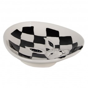 2CBDP Breakfast Plate 21x18x4 cm White Black Porcelain Rabbit Oval Plate