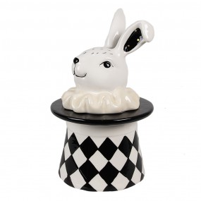 2CBVO Vorratsglas Kaninchen 20 cm Weiß Schwarz Keramik