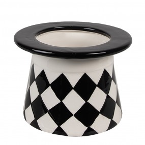 2CBVO Pot de stockage Lapin 20 cm Blanc Noir Céramique