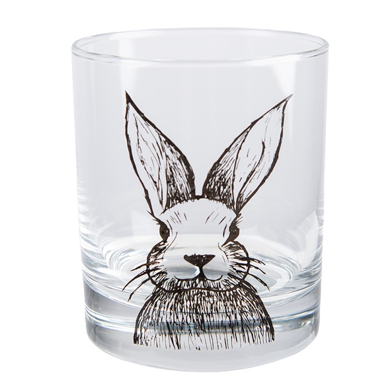 RAEGL0001 Water Glass 300 ml Transparent Glass Rabbit Drinking Cup