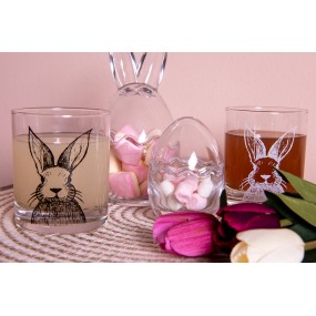 2RAEGL0001 Wasserglas 300 ml Transparant Glas Kaninchen Trinkbecher