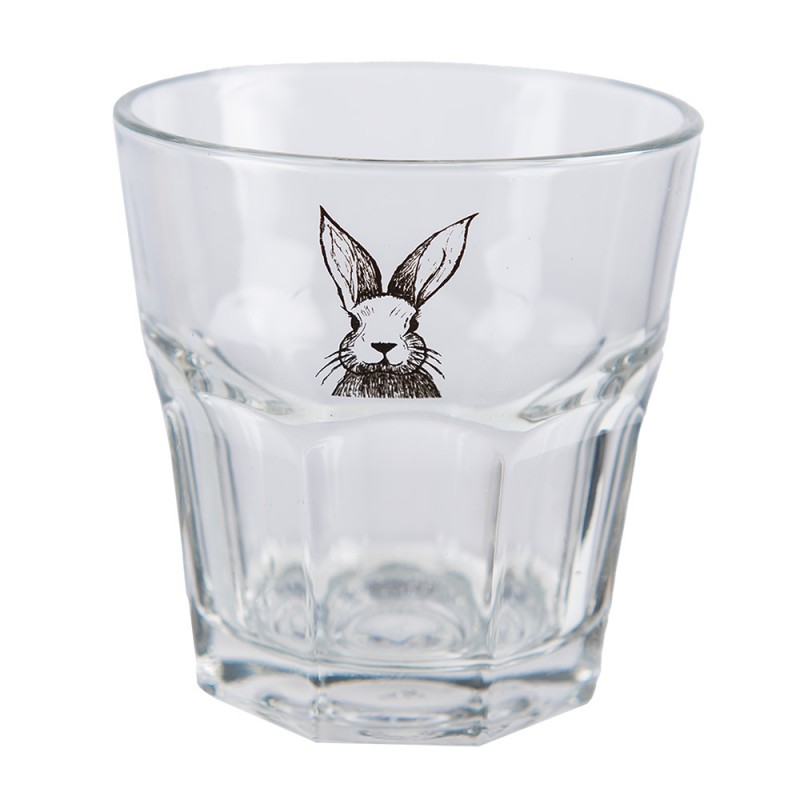 RAEGL0003 Water Glass 200 ml Transparent Glass Rabbit Drinking Cup