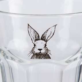 2RAEGL0003 Water Glass 200 ml Transparent Glass Rabbit Drinking Cup