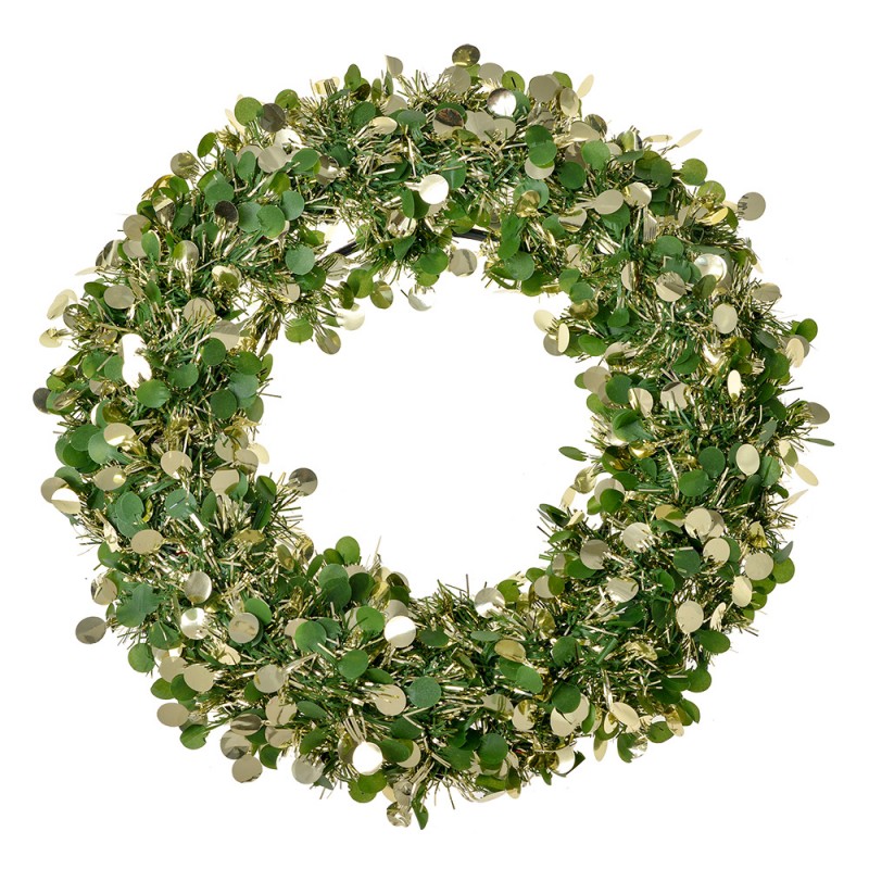 65489 Christmas wreath Ø 30 cm Grey White Plastic