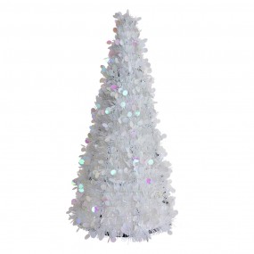 265515 Decorazione di Natalizie Albero di Natale Ø 21x50 cm Bianco Plastica
