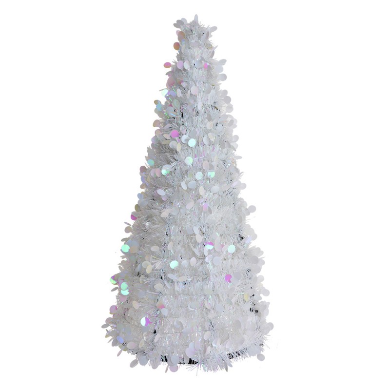 65515 Decorazione di Natalizie Albero di Natale Ø 21x50 cm Bianco Plastica