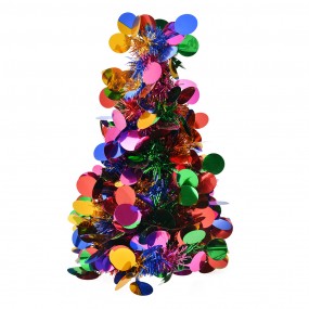 265517 Christmas Decoration Christmas Tree Ø 12x27 cm Silver colored Plastic