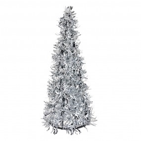 265537L Weihnachtsdekoration Weihnachtsbäume Ø 18x46 cm Silberfarbig Kunststoff