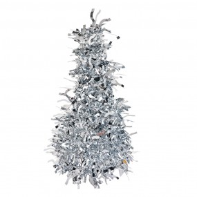 265537S Decorazione di Natalizie Albero di Natale Ø 12x25 cm Color argento Plastica