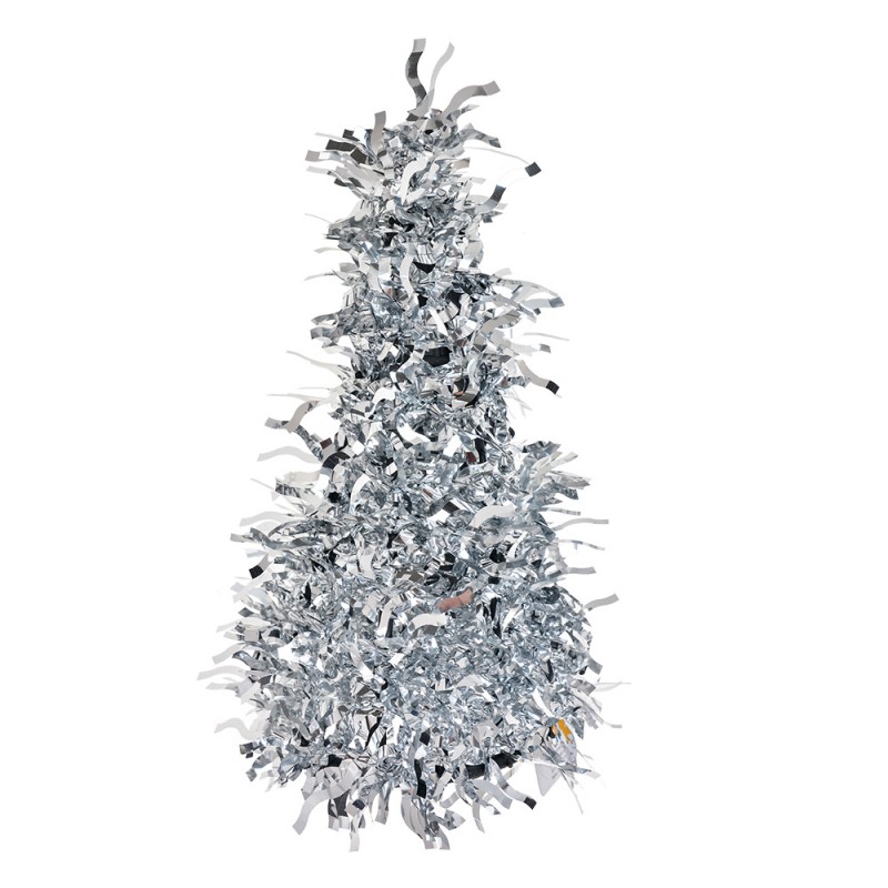 65537S Kerstdecoratie Kerstboom Ø 12x25 cm Zilverkleurig Kunststof